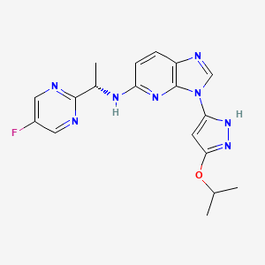 molecular formula C18H19FN8O B1666234 Unii-vnm956Y27V CAS No. 1079274-94-4