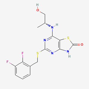 molecular formula C15H14F2N4O2S2 B1666239 AZD8309 CAS No. 333742-48-6
