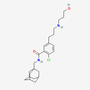 molecular formula C24H35ClN2O2 B1666244 N-(1-adamantylmethyl)-2-chloro-5-[3-(3-hydroxypropylamino)propyl]benzamide CAS No. 345304-65-6