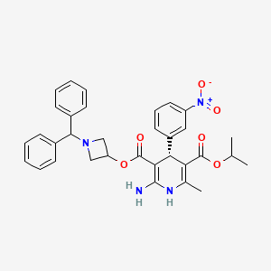 molecular formula C33H34N4O6 B1666254 Azelnidipine, (R)- CAS No. 722455-08-5
