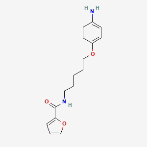 molecular formula C16H20N2O3 B1666265 N-[5-(4-aminophenoxy)pentyl]furan-2-carboxamide CAS No. 101586-79-2