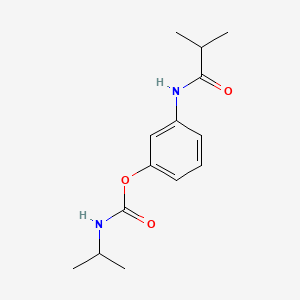 molecular formula C14H20N2O3 B1666286 间-异丁酰胺苯基异丙基氨基甲酸酯 CAS No. 17838-04-9