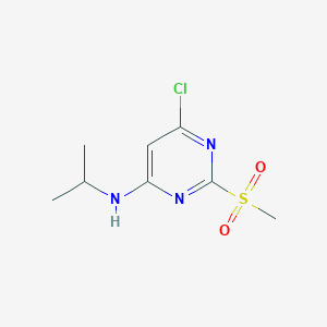 molecular formula C8H12ClN3O2S B166630 (6-Chloro-2-methanesulfonyl-pyrimidin-4-yl)-isopropyl-amine CAS No. 1289386-49-7