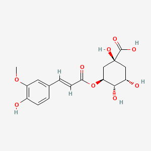 molecular formula C17H20O9 B1666308 (1S,3S,4S,5S)-1,3,4-三羟基-5-[(E)-3-(4-羟基-3-甲氧基苯基)丙-2-烯酰]氧基环己烷-1-羧酸 CAS No. 1899-29-2