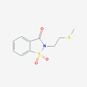 molecular formula C10H11NO3S2 B166632 2-(2-(Methylthio)ethyl)-1,2-benzisothiazol-3(2H)-one-1,1-dioxide CAS No. 125698-32-0