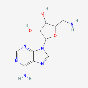 molecular formula C10H14N6O3 B1666341 2-(Aminomethyl)-5-(6-aminopurin-9-yl)oxolane-3,4-diol CAS No. 14365-44-7