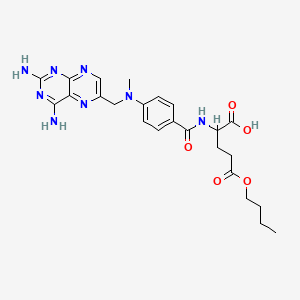 molecular formula C24H30N8O5 B1666347 5-Butoxy-2-[[4-[(2,4-diaminopteridin-6-yl)methyl-methylamino]benzoyl]amino]-5-oxopentanoic acid CAS No. 66147-31-7