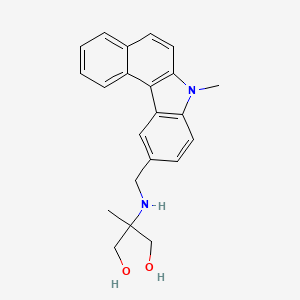 molecular formula C22H24N2O2 B1666357 1,3-Propanediol, 2-methyl-2-(((7-methyl-7H-benzo(c)carbazol-10-yl)methyl)amino)- CAS No. 120097-92-9