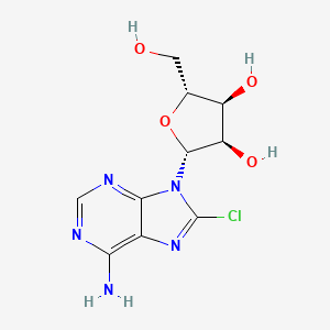 molecular formula C10H12ClN5O4 B1666358 9-(b-D-Arabinofuranosyl)-8-chloroadenine CAS No. 34408-14-5