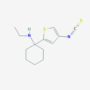 molecular formula C13H18N2S2 B166636 N-ethyl-1-(4-isothiocyanatothiophen-2-yl)cyclohexan-1-amine CAS No. 136811-74-0