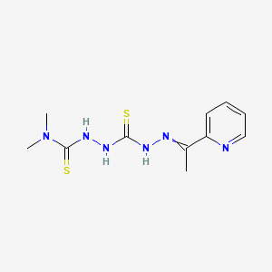 molecular formula C11H16N6S2 B1666369 1,1-Dimethyl-3-[(1-pyridin-2-ylethylideneamino)carbamothioylamino]thiourea CAS No. 96860-23-0