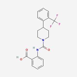 molecular formula C20H19F3N2O3 B1666370 2-[({4-[2-(Trifluoromethyl)phenyl]piperidin-1-yl}carbonyl)amino]benzoic acid CAS No. 1152782-19-8
