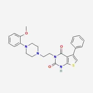 molecular formula C25H26N4O3S B1666372 3-[2-[4-(2-methoxyphenyl)piperazin-1-yl]ethyl]-5-phenyl-1H-thieno[3,2-e]pyrimidine-2,4-dione CAS No. 255713-47-4