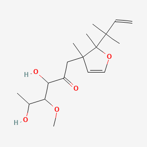 molecular formula C18H30O5 B1666373 1-[2,3-Dimethyl-2-(2-methylbut-3-en-2-yl)furan-3-yl]-3,5-dihydroxy-4-methoxyhexan-2-one CAS No. 68072-84-4
