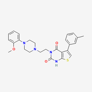molecular formula C26H28N4O3S B1666375 3-[2-[4-(2-methoxyphenyl)piperazin-1-yl]ethyl]-5-(3-methylphenyl)-1H-thieno[3,2-e]pyrimidine-2,4-dione CAS No. 255713-53-2