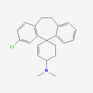 molecular formula C22H24ClN B1666382 3-Chloro-10,11-dihydro-N,N-dimethylspiro-(5H-dibenzo(a,d)cycloheptene-5,1'-cyclohex-2'-ene)4'-amine 1 CAS No. 61955-05-3