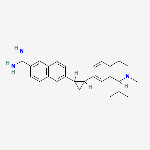 molecular formula C27H31N3 B1666384 6-{2-[2-Methyl-1-(propan-2-yl)-1,2,3,4-tetrahydroisoquinolin-7-yl]cyclopropyl}naphthalene-2-carboximidamide CAS No. 371217-32-2