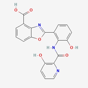 molecular formula C20H13N3O6 B1666389 2-(3-Hydroxy-2-(3-hydroxypicolinamido)phenyl)benzo[d]oxazole-4-carboxylic acid CAS No. 80148-45-4