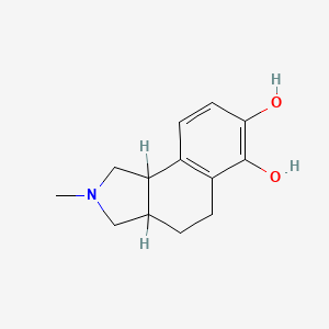 molecular formula C13H17NO2 B1666394 2-Methyl-2,3,3a,4,5,9b-hexahydro-6,7-dihydroxy-1H-benz(e)isoindole CAS No. 115103-48-5