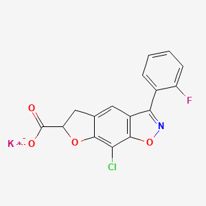 molecular formula C16H10ClFKNO5 B1666397 potassium;8-chloro-3-(2-fluorophenyl)-5,6-dihydrofuro[3,2-f][1,2]benzoxazole-6-carboxylate CAS No. 90247-09-9