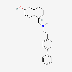molecular formula C26H29NO B1666402 2-Naphthalenol, 5-(((2-(1,1'-biphenyl)-4-ylethyl)methylamino)methyl)-5,6,7,8-tetrahydro- CAS No. 146667-75-6