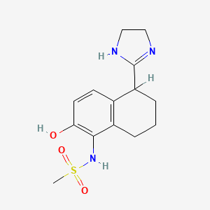 molecular formula C14H19N3O3S B1666403 N-[5-(4,5-dihydro-1H-imidazol-2-yl)-2-hydroxy-5,6,7,8-tetrahydronaphthalen-1-yl]methanesulfonamide CAS No. 750531-54-5
