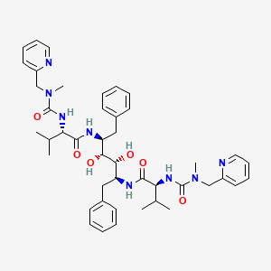 N-{1-Benzyl-(2R,3R)-2,3-dihydroxy-4-[3-methyl-2-(3-methyl-3-pyridin-2-ylmethyl-ureido)-butyrylamino]-5-phenyl-pentyl}-3-methyl-2-(3-methyl-3-pyridin-2-ylmethyl-ureido)-butyramide