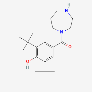 molecular formula C20H32N2O2 B1666413 1-(4-Hydroxy-3,5-ditert-butylbenzoyl)homopiperazine CAS No. 117009-82-2