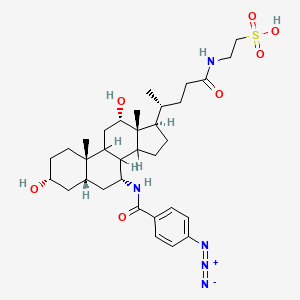 molecular formula C33H49N5O7S B1666415 2-(((3alpha,5beta,7alpha,12alpha)-7-((4-Azidobenzoyl)amino)-3,12-dihydroxy-24-oxocholan-24-yl)amino)ethanesulfonic acid CAS No. 125378-99-6
