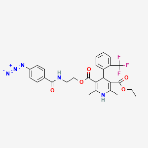 molecular formula C27H26F3N5O5 B1666438 Azidopine CAS No. 90523-31-2