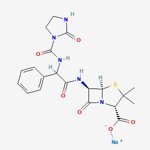 molecular formula C20H23N5NaO6S B1666448 D-alpha-([Imidazolidin-2-on-1-yl]carbonylamino)benzylpenicillin CAS No. 37091-65-9