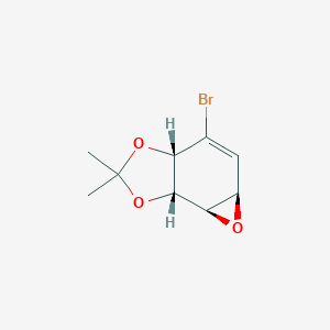 molecular formula C9H11BrO3 B166645 (3As,5aR,6aR,6bS)-4-bromo-2,2-dimethyl-3a,5a,6a,6b-tetrahydrooxireno[2,3-g][1,3]benzodioxole CAS No. 130669-74-8