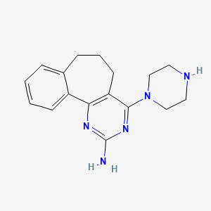 molecular formula C17H21N5 B1666458 (4-(哌嗪-1-基)-6,7-二氢-5H-苯并(6,7)环庚(1,2-d)嘧啶-2-基)胺 CAS No. 1027330-82-0