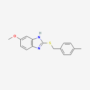molecular formula C16H16N2OS B1666462 6-methoxy-2-[(4-methylphenyl)methylsulfanyl]-1H-benzimidazole CAS No. 309735-05-5