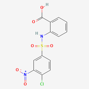 molecular formula C13H9ClN2O6S B1666463 Benzoic acid, 2-[[(4-chloro-3-nitrophenyl)sulfonyl]amino]- CAS No. 68003-38-3