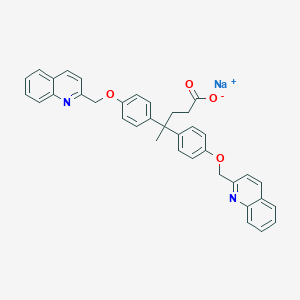 molecular formula C37H31N2NaO4 B1666482 4,4-Bis(4-(2-quinolylmethoxy)phenyl)pentanoic acid sodium salt CAS No. 189498-56-4
