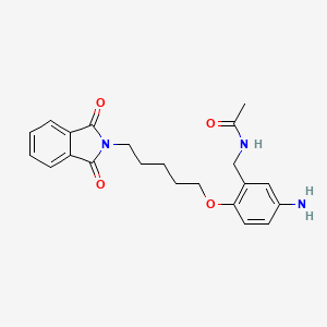 molecular formula C22H25N3O4 B1666490 乙酰胺，N-(5-氨基-2-((5-邻苯二甲酰亚胺基戊基)氧基)苄基)- CAS No. 5819-84-1
