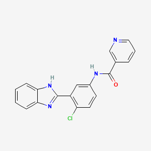 molecular formula C19H13ClN4O B1666512 AZSMO-23 CAS No. 496793-75-0