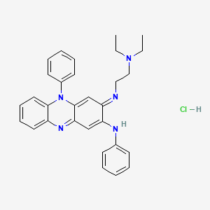 molecular formula C30H32ClN5 B1666523 1,2-Ethanediamine, N,N-diethyl-N'-(10-phenyl-3-(phenylamino)-2(10H)-phenazinylidene)-, monohydrochloride CAS No. 78182-95-3