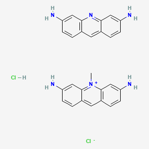 molecular formula C27H26Cl2N6 B1666551 Acridine-3,6-diamine;10-methylacridin-10-ium-3,6-diamine;chloride;hydrochloride CAS No. 8063-24-9