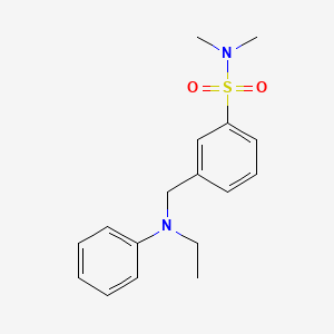 molecular formula C17H22N2O2S B1666567 Benzenesulfonamide, 3-((ethylphenylamino)methyl)-N,N-dimethyl- CAS No. 54687-44-4