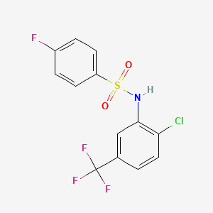 molecular formula C13H8ClF4NO2S B1666568 苯磺酰胺，N-(2-氯-5-(三氟甲基)苯基)-4-氟- CAS No. 91308-59-7