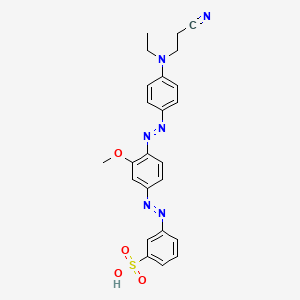 molecular formula C24H24N6O4S B1666572 Benzenesulfonic acid, 3-(2-(4-(2-(4-((2-cyanoethyl)ethylamino)phenyl)diazenyl)-3-methoxyphenyl)diazenyl)- CAS No. 68227-58-7