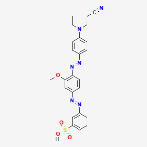 molecular formula C24H24N6O4S B1666572 Benzenesulfonic acid, 3-[[4-[[4-[(2-cyanoethyl)ethylamino]phenyl]azo]-3-methoxyphenyl]azo]- CAS No. 68227-58-7