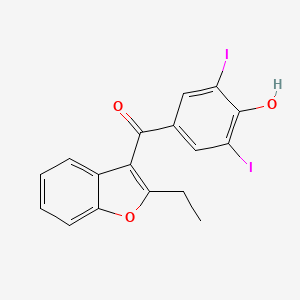 molecular formula C17H12I2O3 B1666584 Benziodarone CAS No. 68-90-6