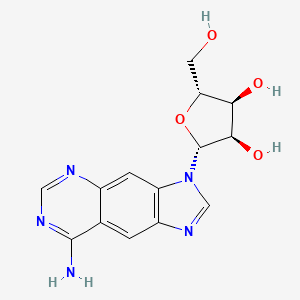 molecular formula C14H15N5O4 B1666586 (2R,3R,4S,5R)-2-(8-aminoimidazo[4,5-g]quinazolin-3-yl)-5-(hydroxymethyl)oxolane-3,4-diol CAS No. 60189-62-0