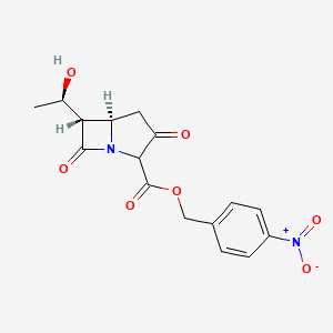 molecular formula C16H16N2O7 B1666607 (5R,6S)-4-Nitrobenzyl 6-((R)-1-hydroxyethyl)-3,7-dioxo-1-azabicyclo[3.2.0]heptane-2-carboxylate CAS No. 74288-40-7