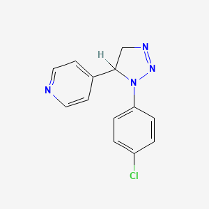 molecular formula C13H11ClN4 B1666609 4-[1-(4-Chlorophenyl)-4,5-dihydro-1h-1,2,3-triazol-5-yl]pyridine CAS No. 55643-87-3