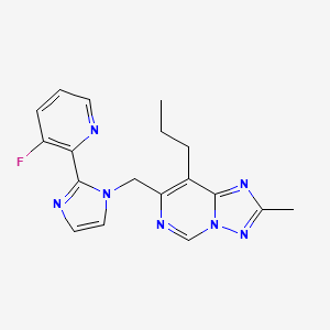 molecular formula C18H18FN7 B1666617 Adipiplon CAS No. 840486-93-3