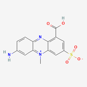 molecular formula C14H11N3O5S B1666624 吩嗪，7-氨基-1-羧基-5-甲基-3-磺基-，内盐 CAS No. 6508-65-2